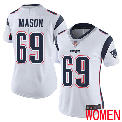 New England Patriots Football #69 Vapor Untouchable Limited White Women Shaq Mason Road NFL Jersey->women nfl jersey->Women Jersey